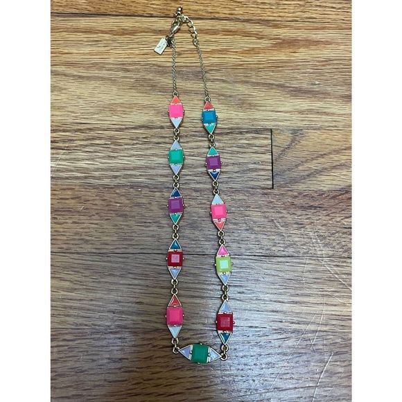 Kate Spade multi-color square & triangle necklace - Picture 1 of 6